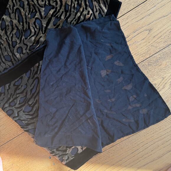 Velvet Burn Out Zebra Print Scarf Silk Blend Wild Animal Black Cream Silver Rust - Picture 6 of 6